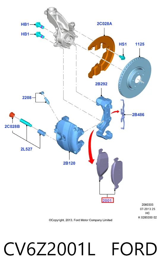CV6Z2001L Ford Колодки передние