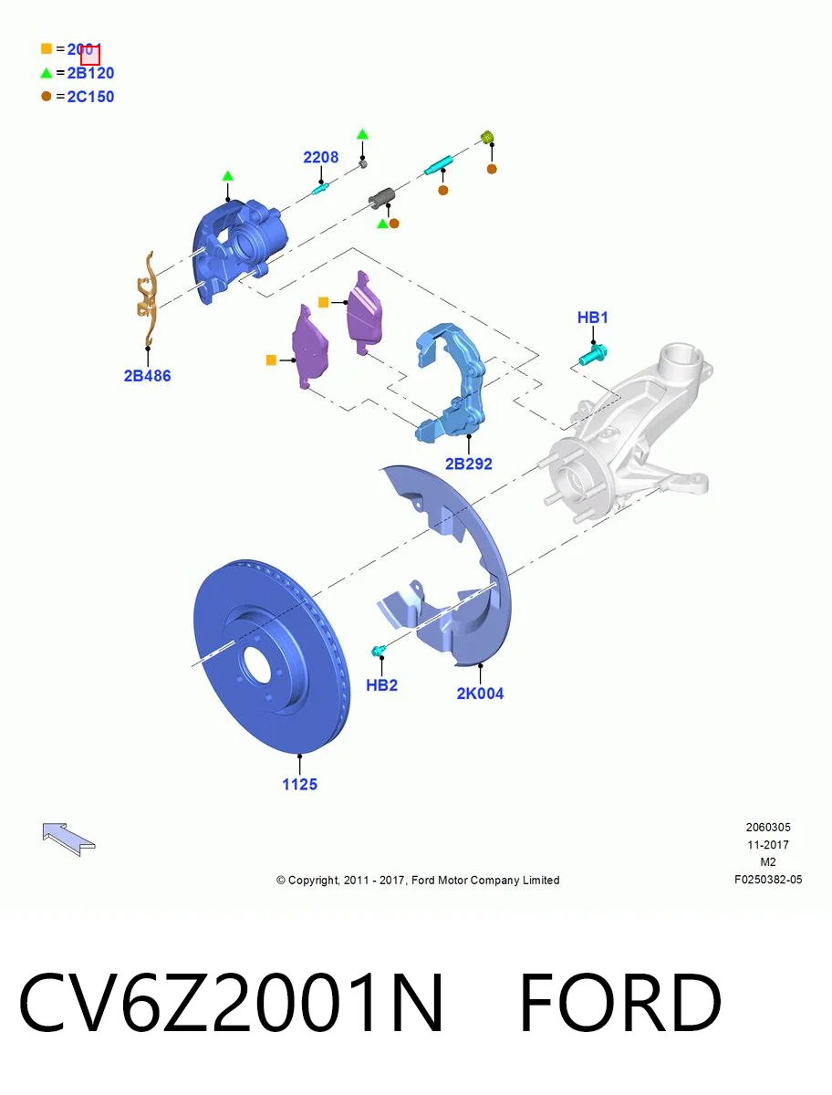 CV6Z2001N Ford Колодки передние