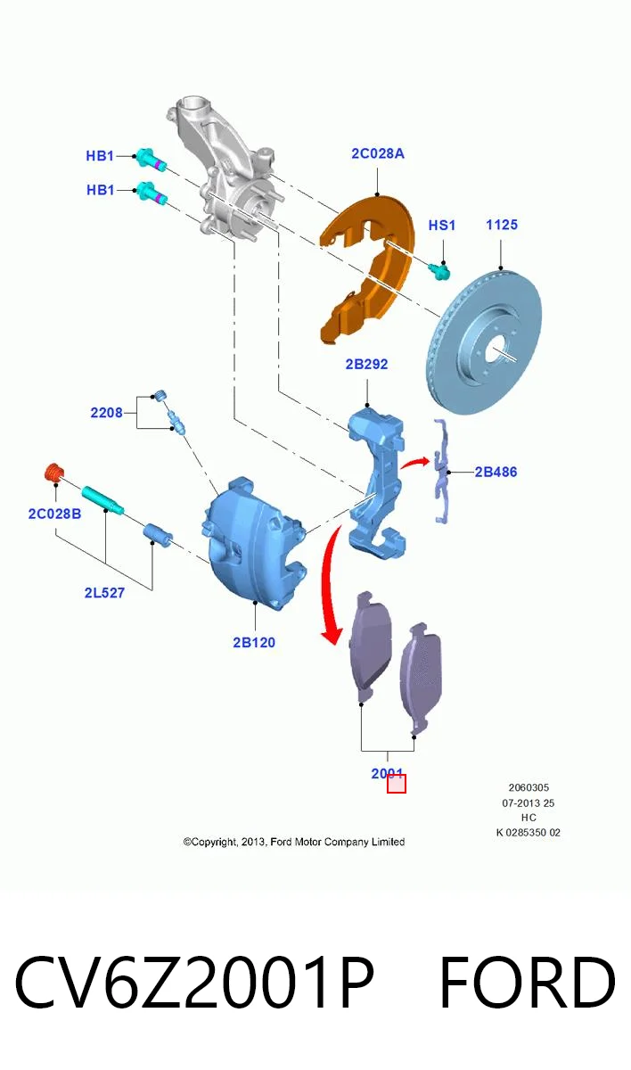 CV6Z2001P Ford Колодки передние