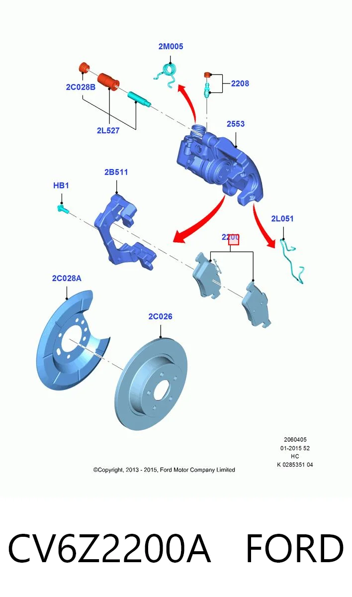 CV6Z2200A Ford Колодки тормозные дисковые комплект