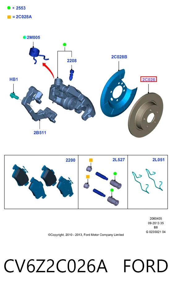 CV6Z2C026A Ford Дисковый тормоз