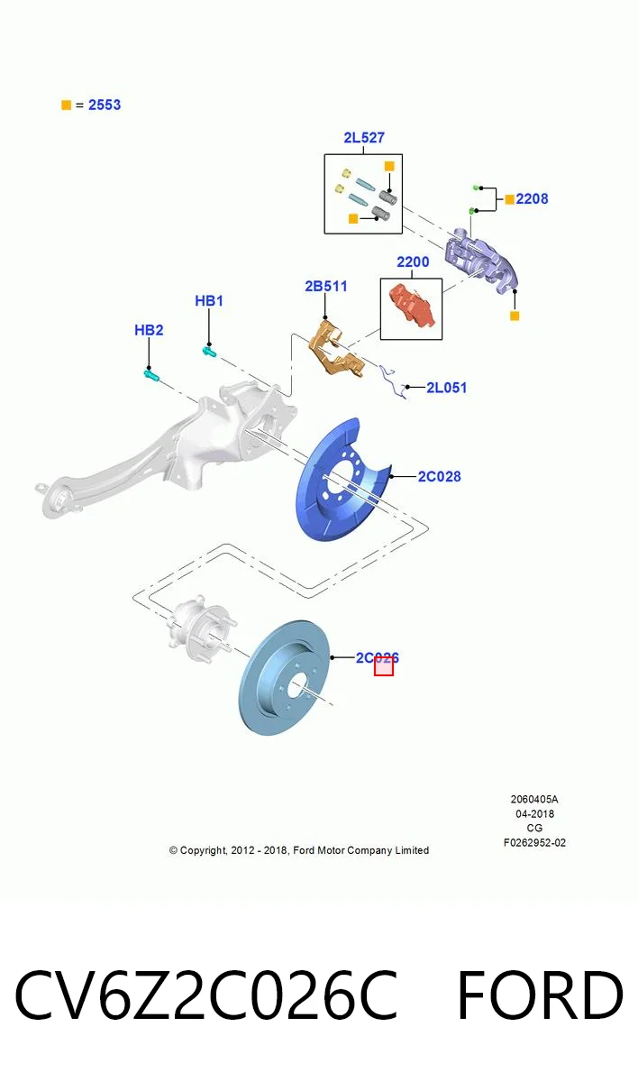 CV6Z2C026C Ford Дисковый тормоз