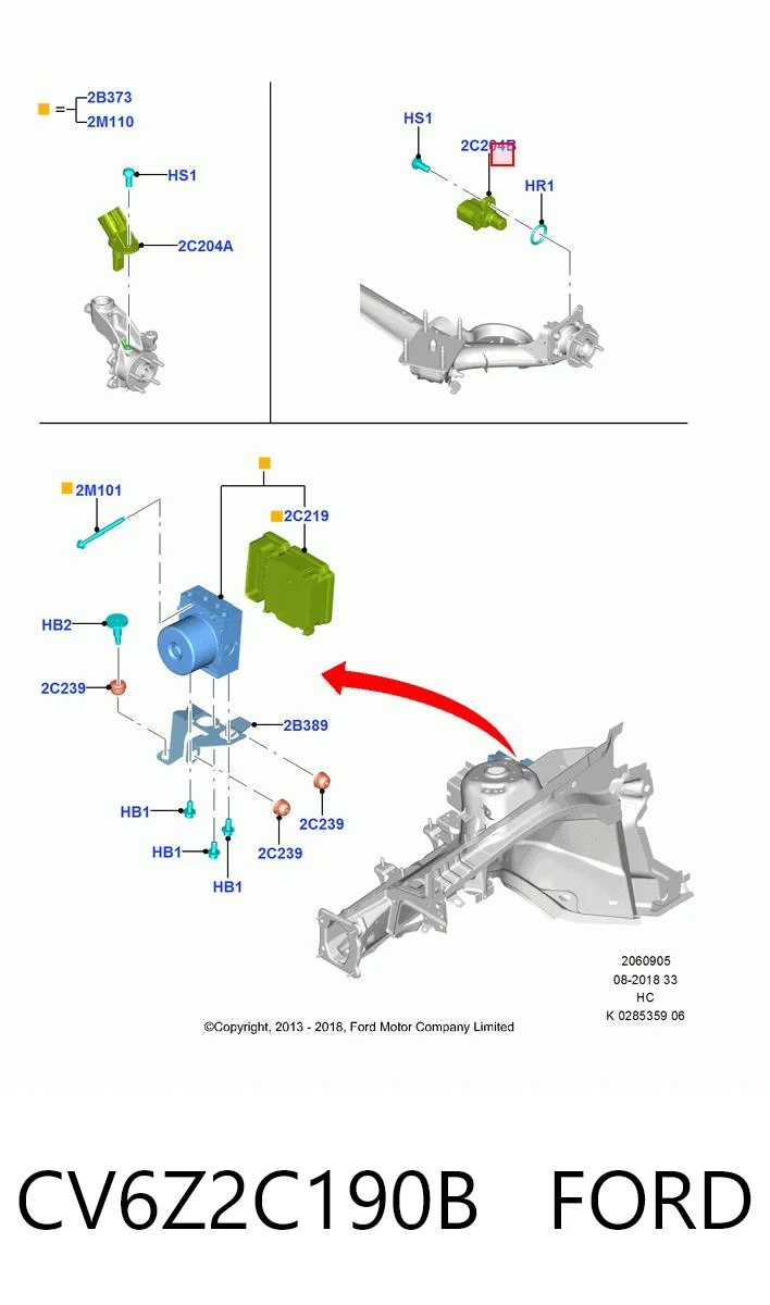 CV6Z2C190B Ford Датчик АБС (ABS) задний