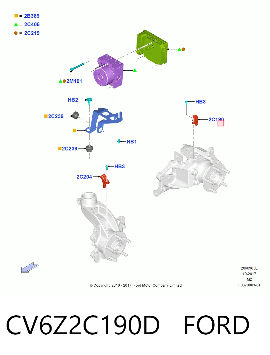 CV6Z2C190D Ford Датчик АБС (ABS) задний