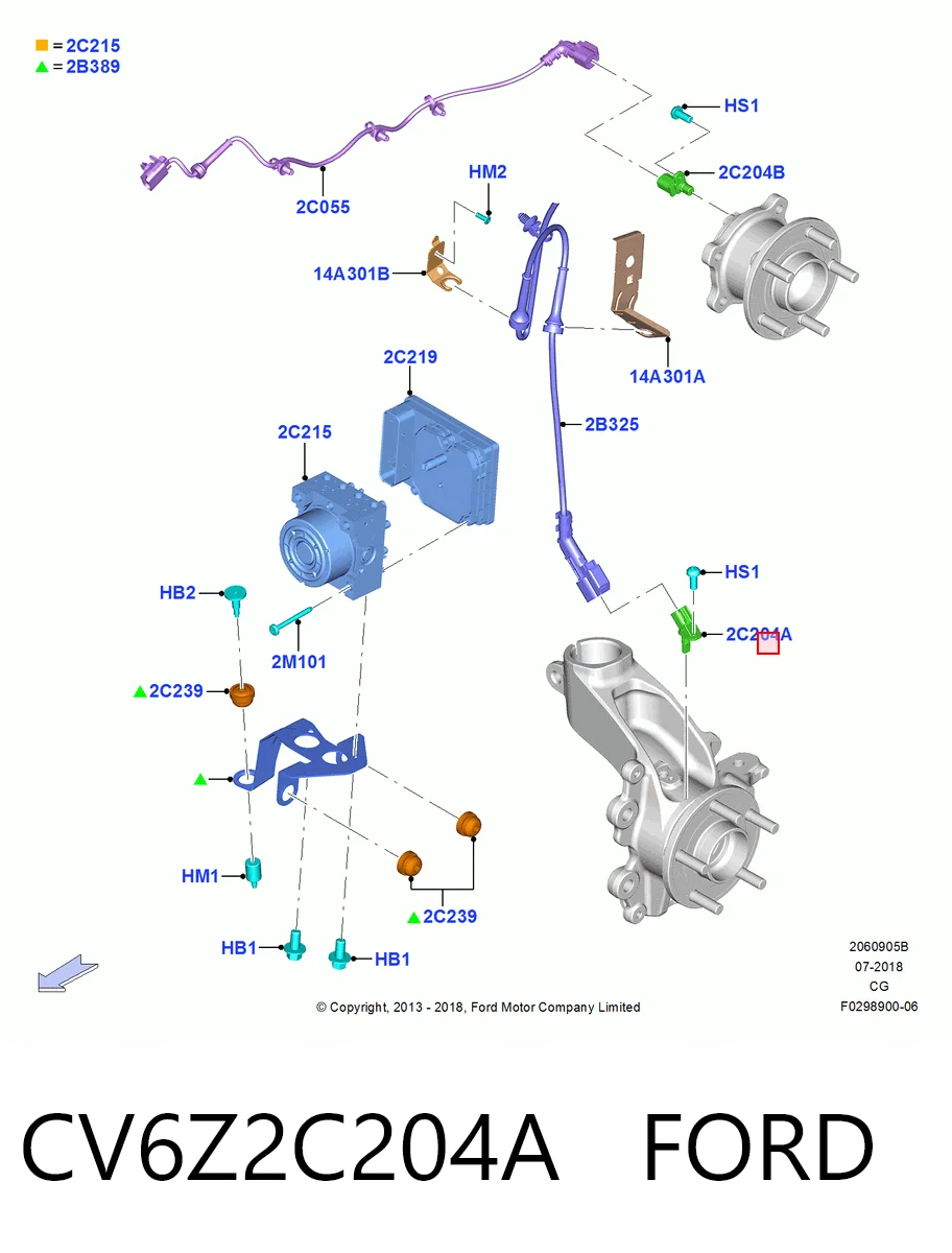 CV6Z2C204A Ford Датчик АБС