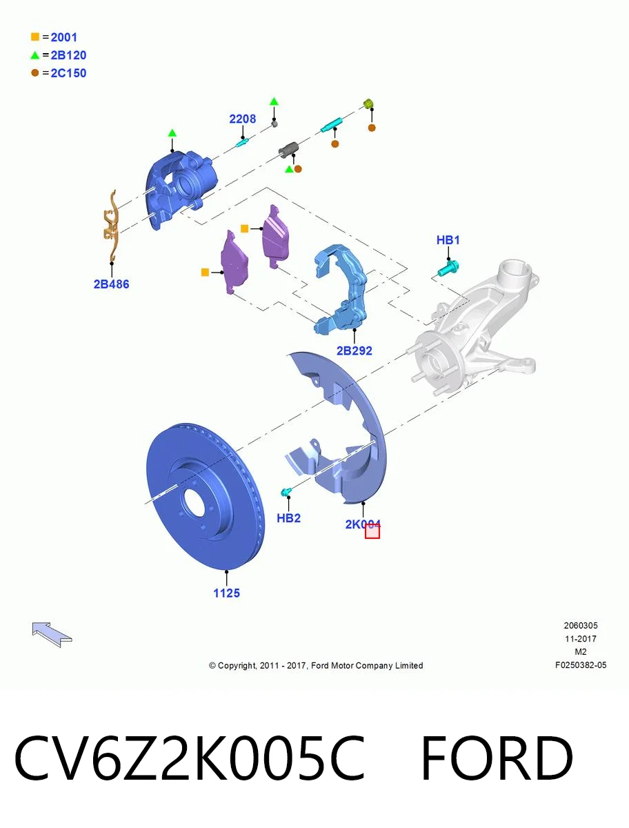 CV6Z2K005C Ford Пыльник тормозного диска переднего левого