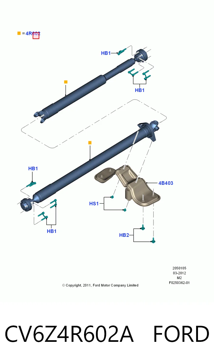 CV6Z4R602A Ford Карданный вал заднего моста