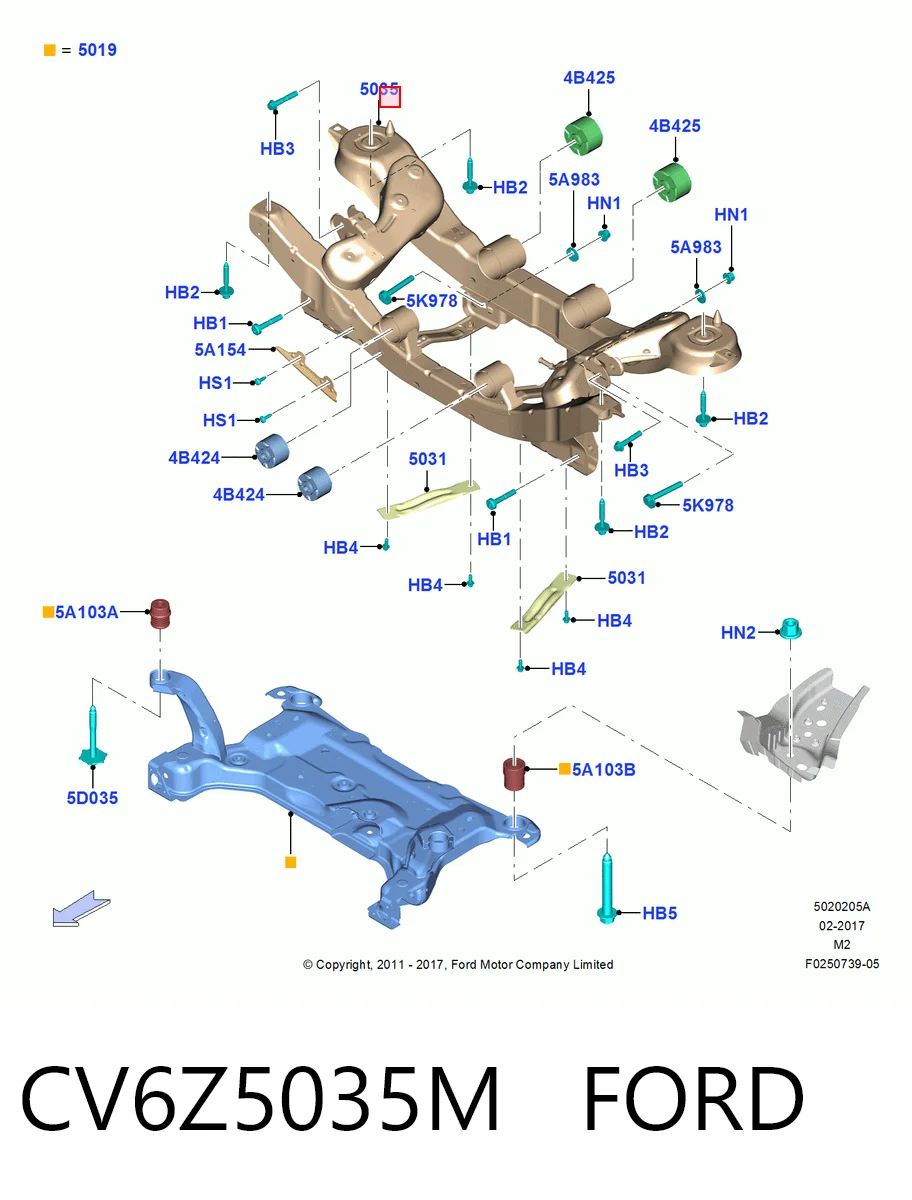 Балка задней подвески поперечная Ford Escape II внедорожник (DM2) (2012 - 2019) цена, от 51.02 USD