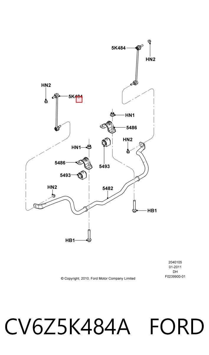 CV6Z5K484A Ford Стойка переднего стабилизатора