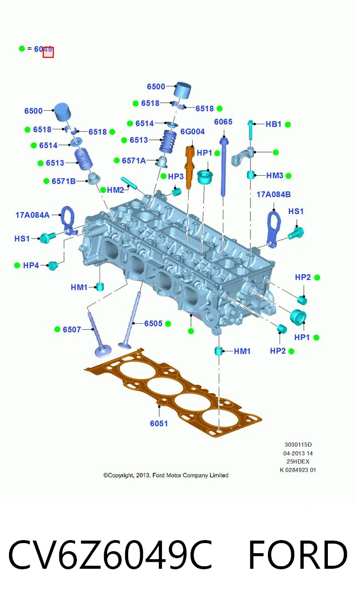 Головка блока цилиндров на Ford Fusion  CD