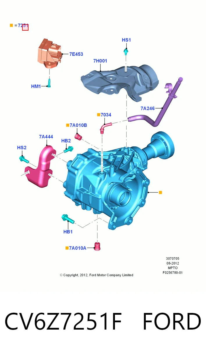 CV6Z7251F Ford Раздатка, коробка раздаточная