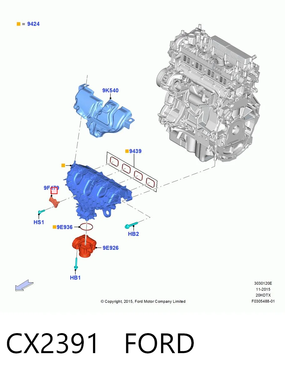 CX2391 Ford Датчик давления воздуха