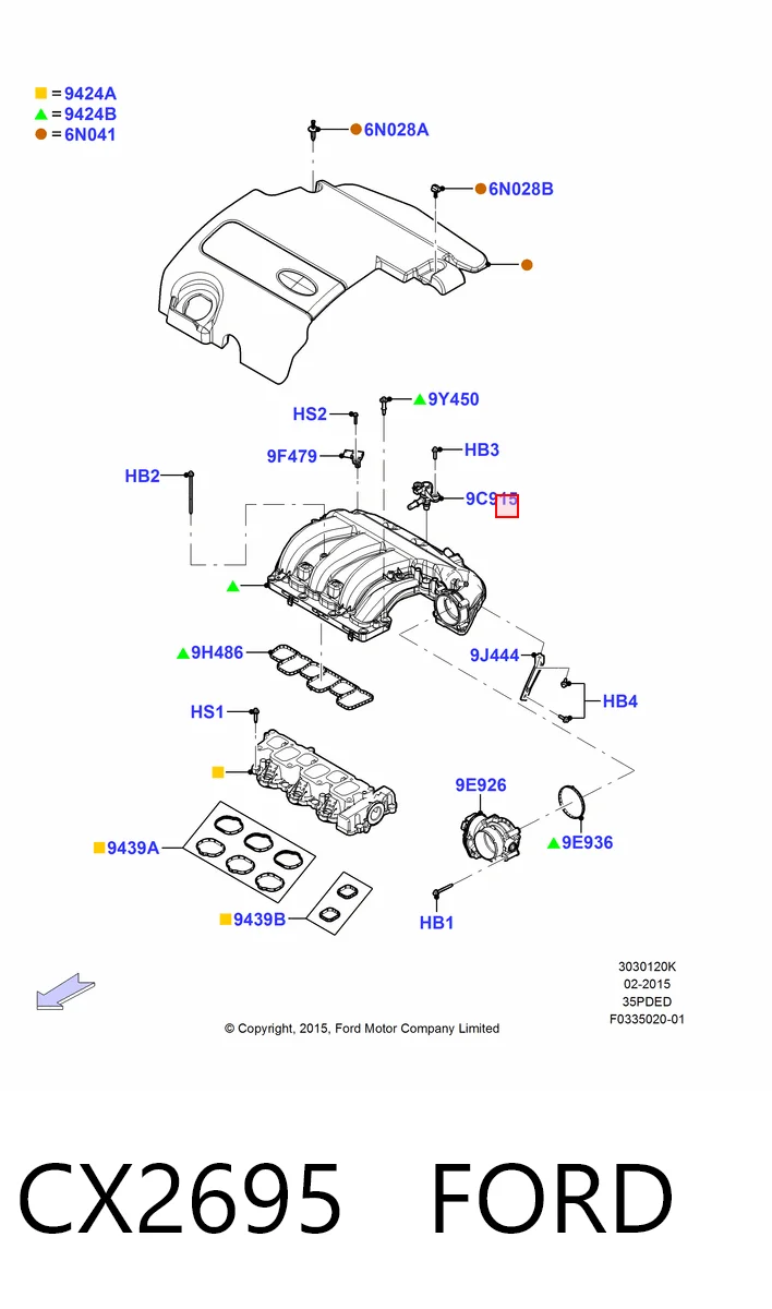 CX2695 Ford Клапан вентиляции газов топливного бака