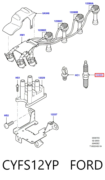 CYFS12YP Ford Свечи зажигания