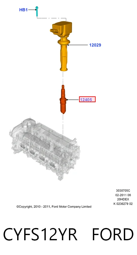 CYFS12YR Ford Свечи зажигания