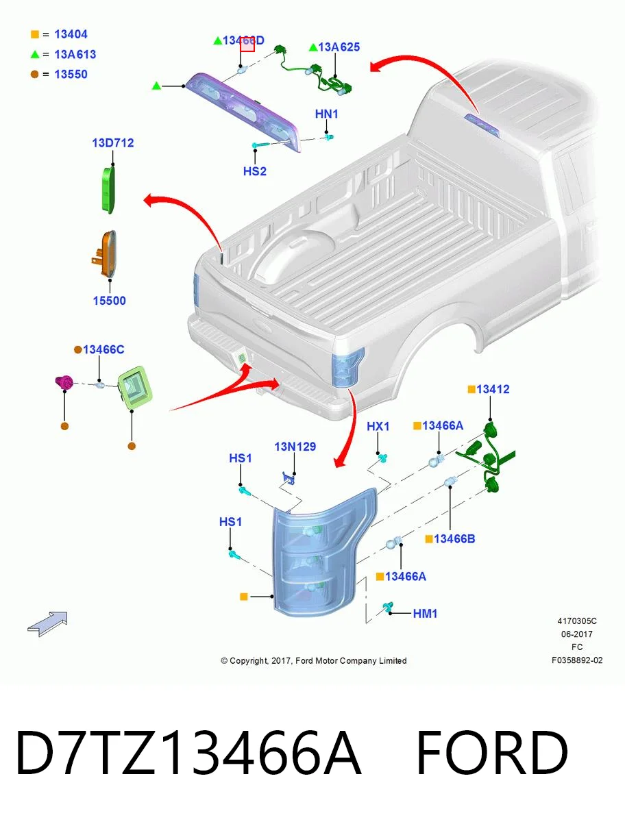 D7TZ13466A Ford Противотуманные лампы