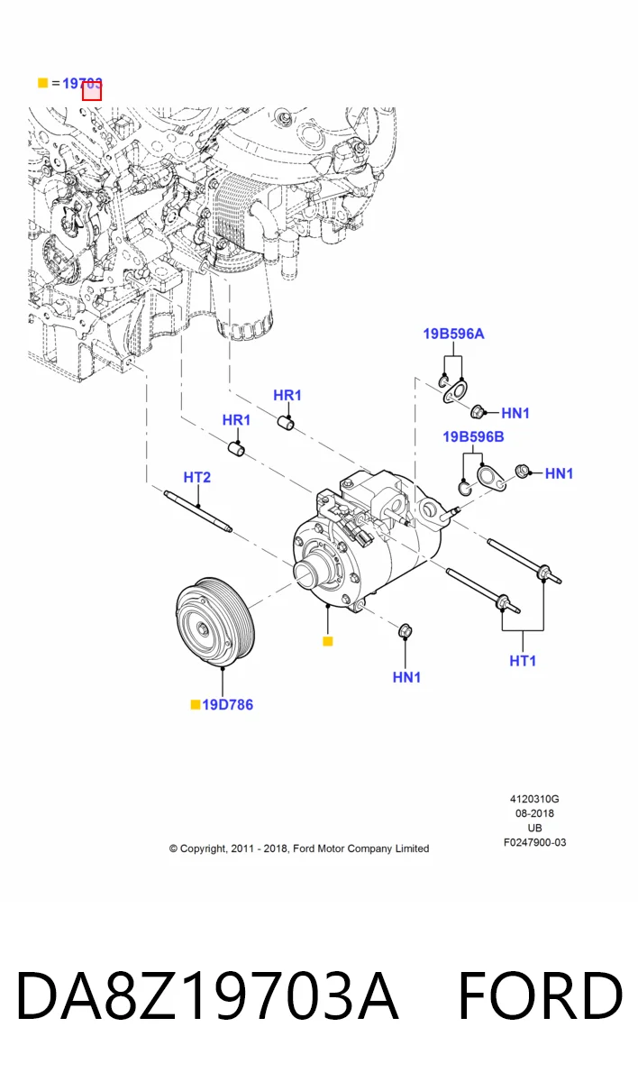 DA8Z19703A Ford Компрессор хладагента