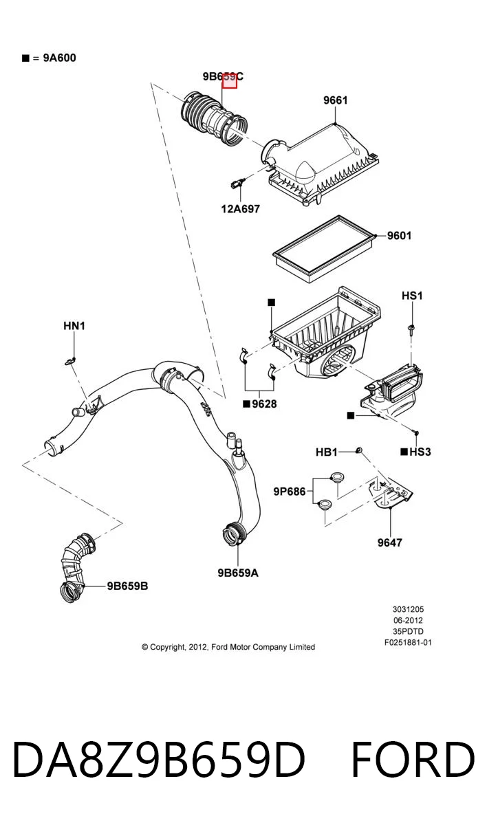 DA8Z9B659D Ford 