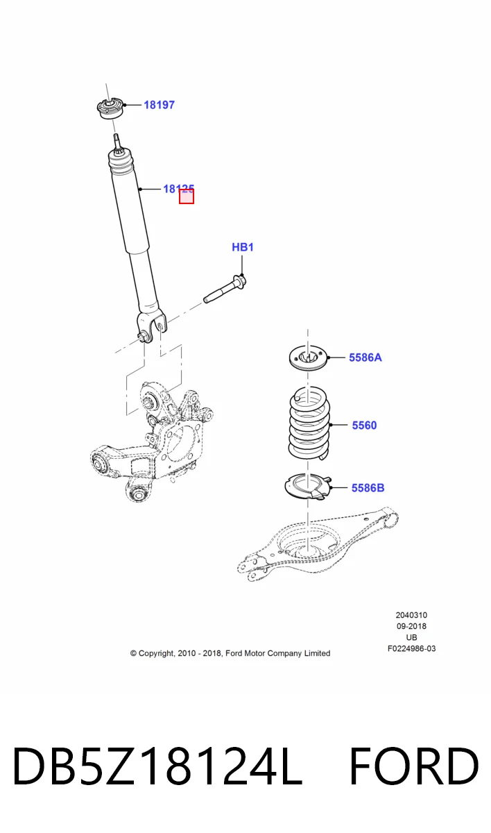 DB5Z18124L Ford Амортизатор передней подвески правый