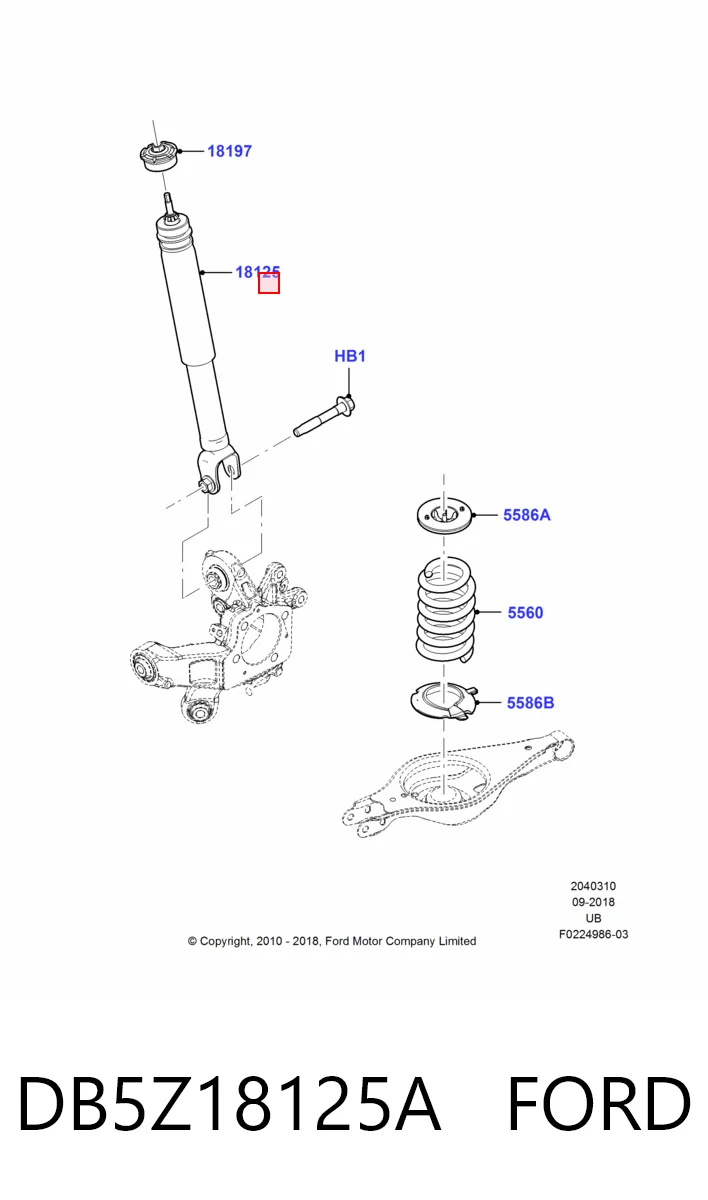 DB5Z18125A Ford Амортизаторы задние