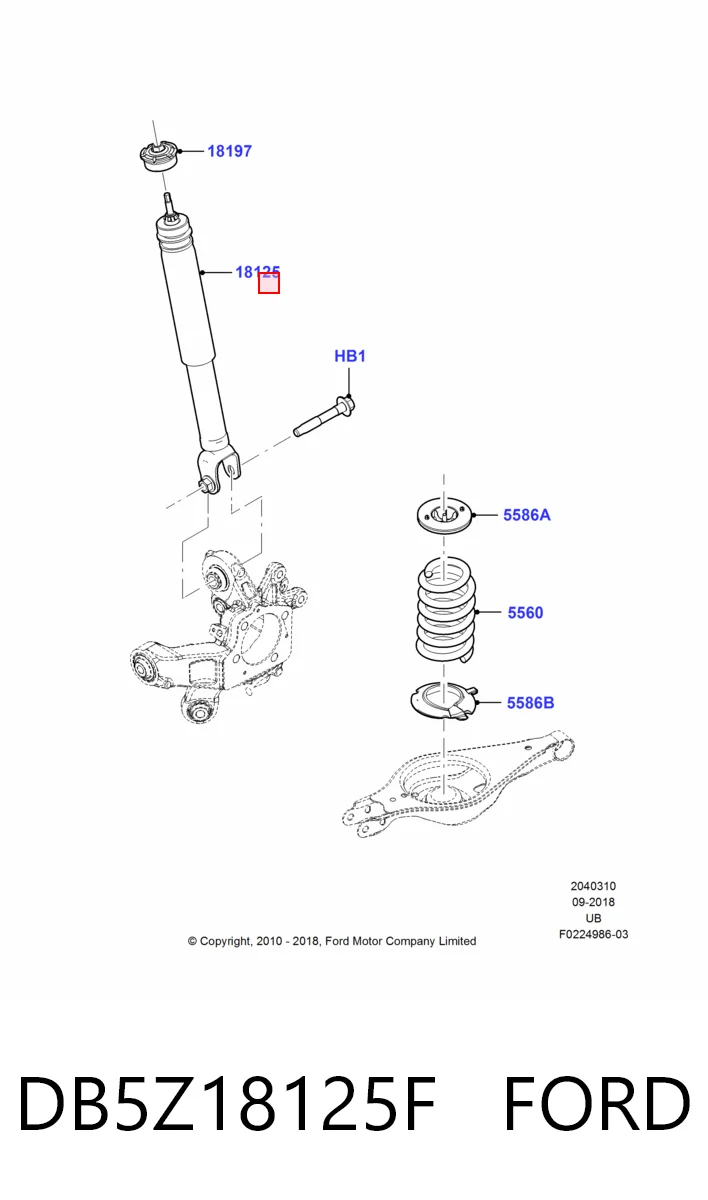 DB5Z18125F Ford Амортизаторы задние