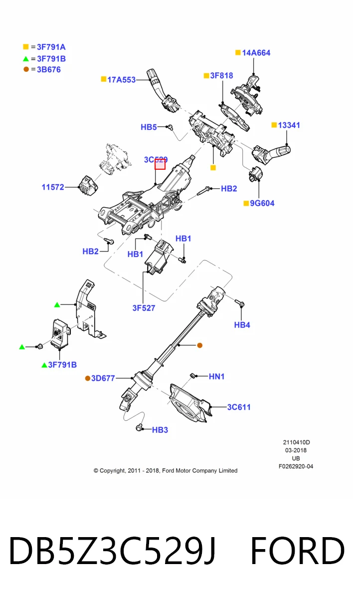 Колонка рулевого управления на Ford Explorer  U5