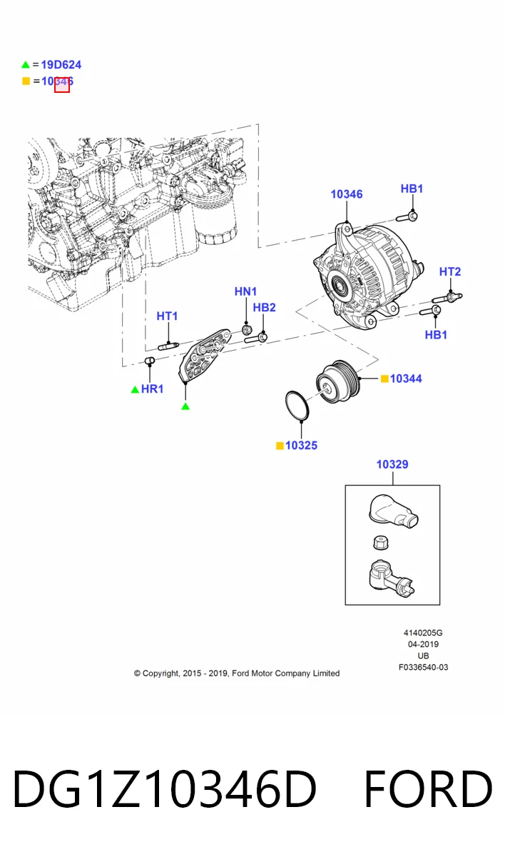 DG1Z10346D Ford Генератор автомобильный