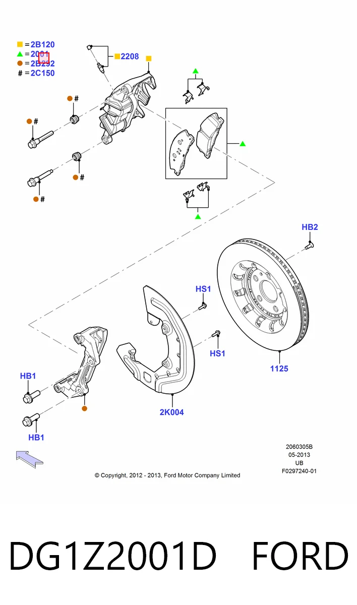 DG1Z2001D Ford Колодки передние