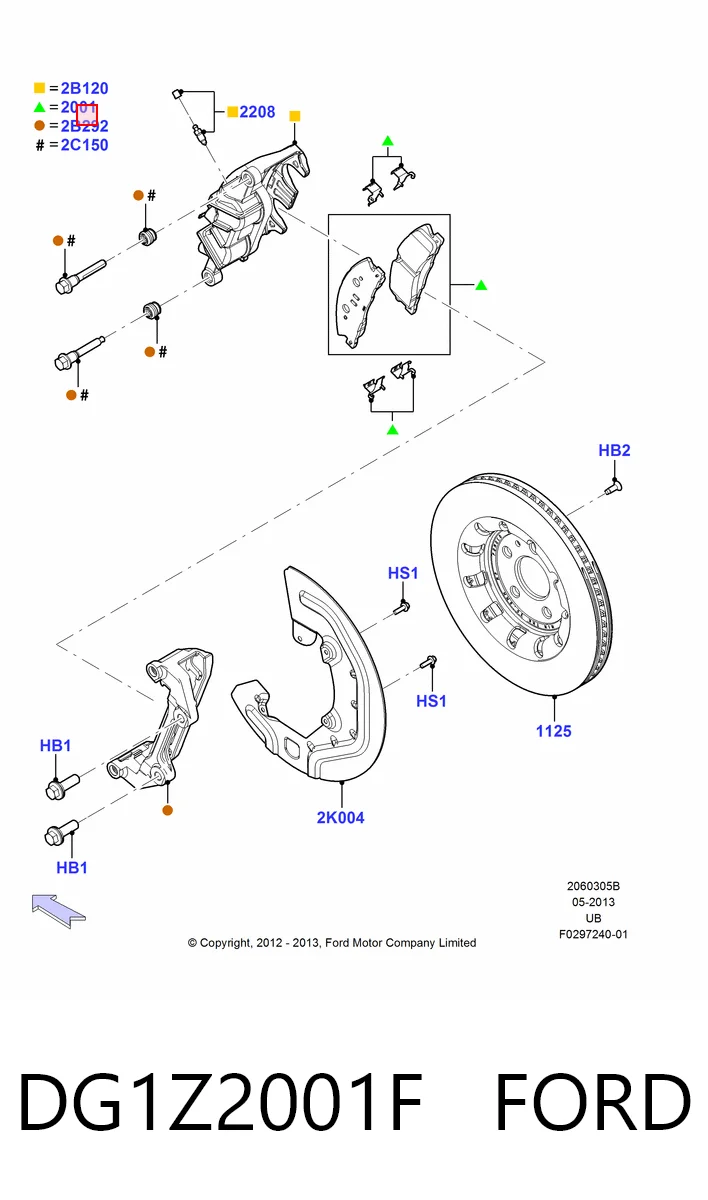 DG1Z2001F Ford Колодки передние