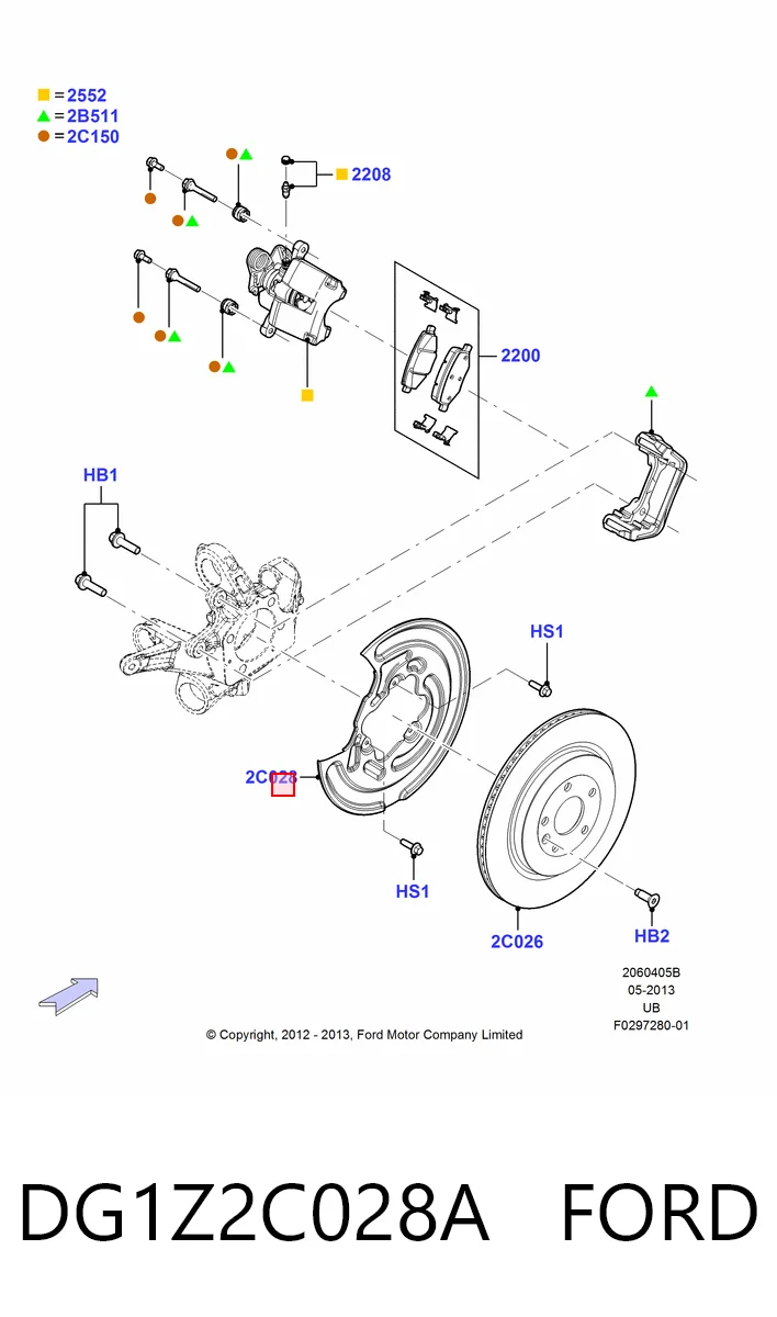 DG1Z2C028A Ford Пыльник тормозного диска заднего правый