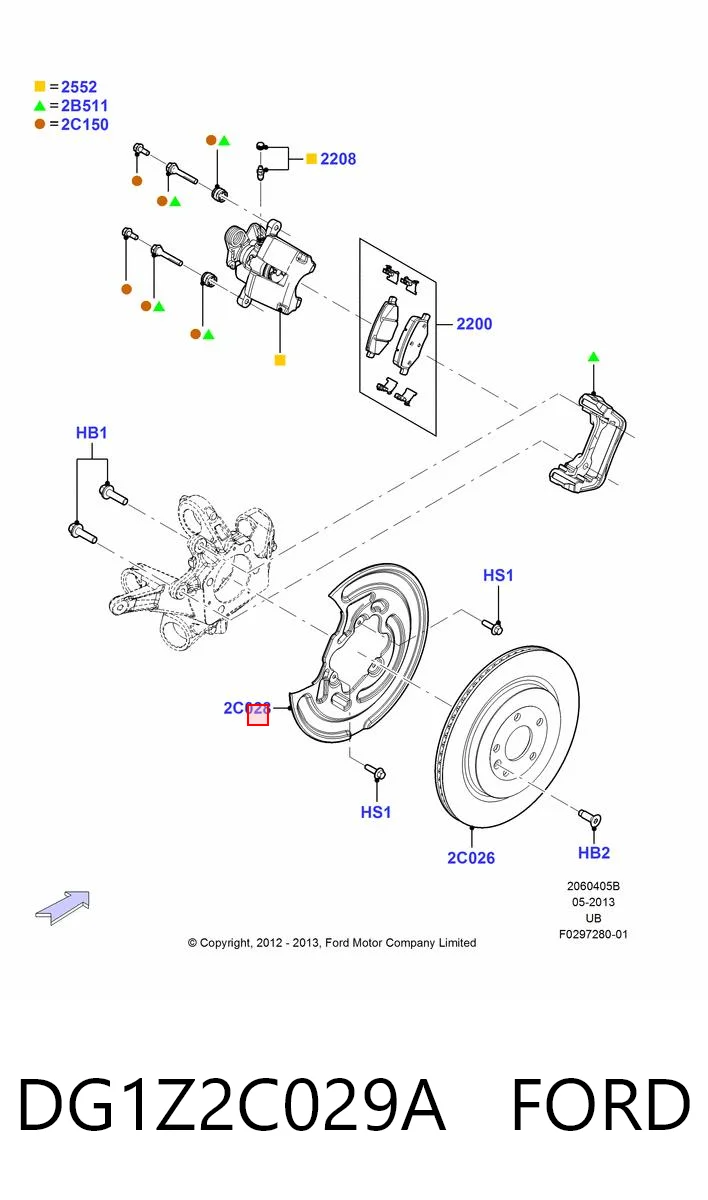 DG1Z2C029A Ford Пыльник тормозного диска заднего левый