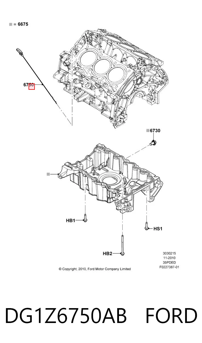 DG1Z6750AB Ford Щуп уровня масла