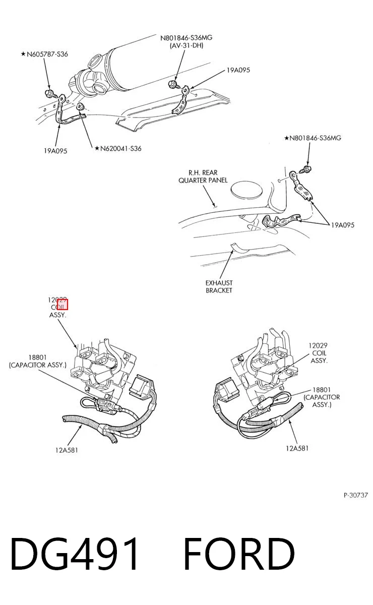 DG491 Ford Катушка зажигания