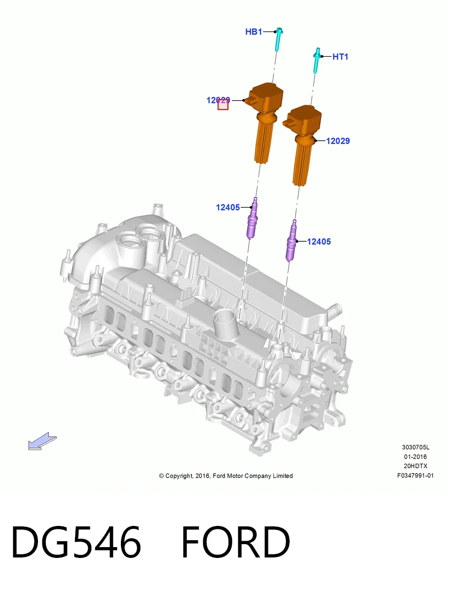 DG546 Ford Катушка зажигания