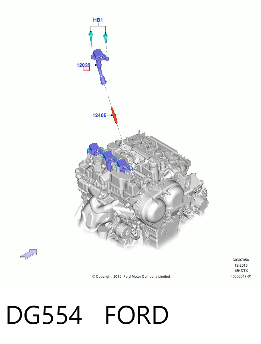 DG554 Ford Катушка зажигания