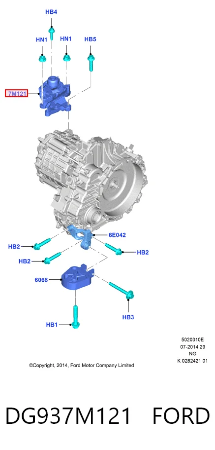 DG937M121 Ford Подушка (опора) двигателя левая верхняя