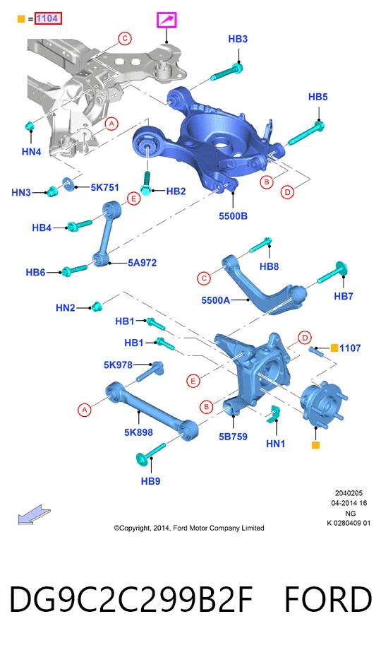 DG9C2C299B2F Ford Ступица задняя