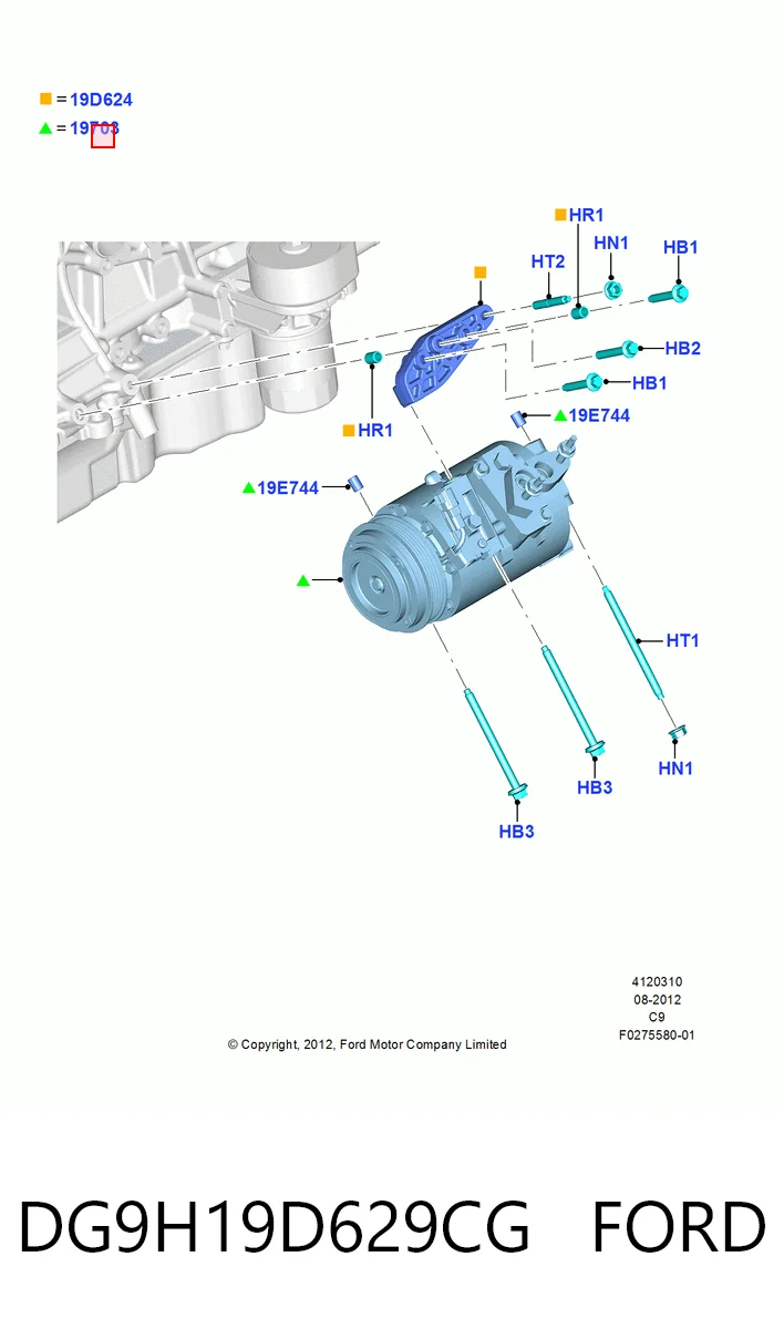 DG9H19D629CG Ford Компрессор хладагента