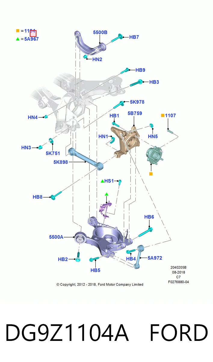 DG9Z1104A Ford Ступица колеса передняя