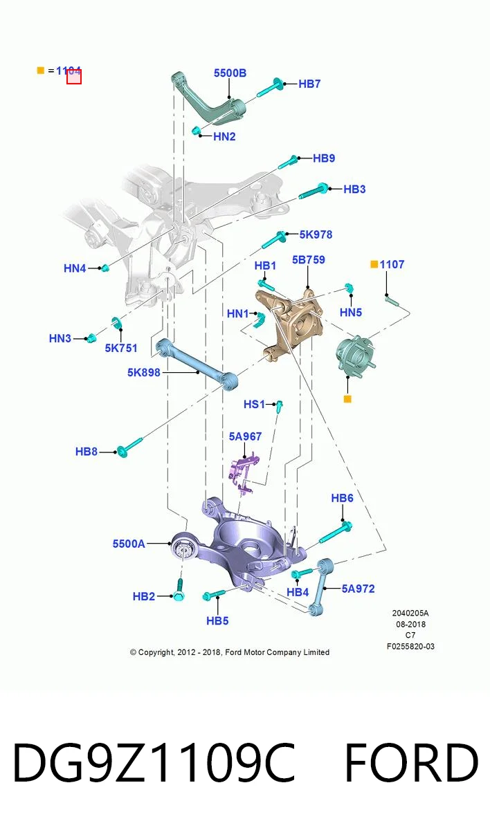 DG9Z1109C Ford Ступица задняя левая
