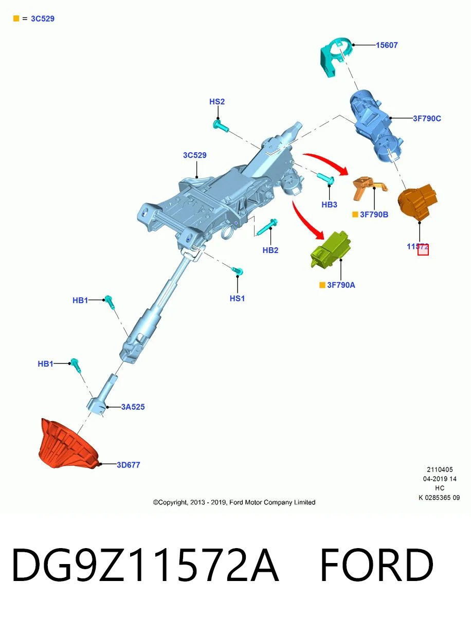 DG9Z11572A Ford Контакты замка зажигания