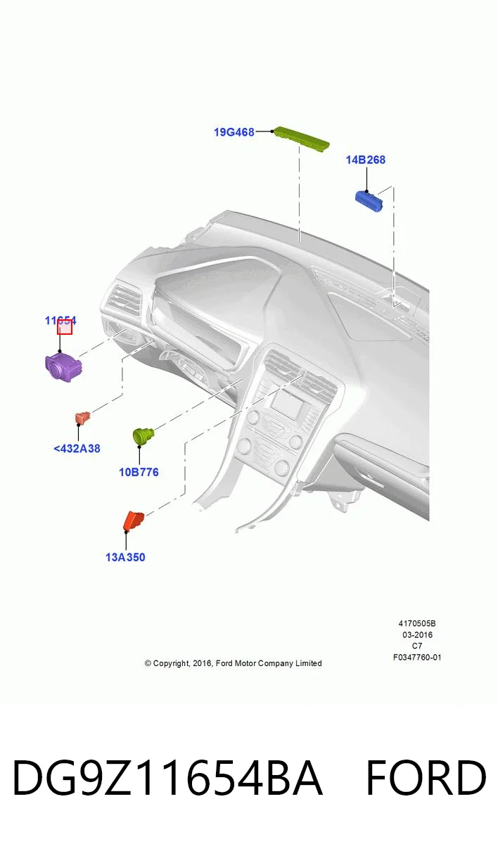 DG9Z11654BA Ford Переключатели электрические (переключатель света центральный)