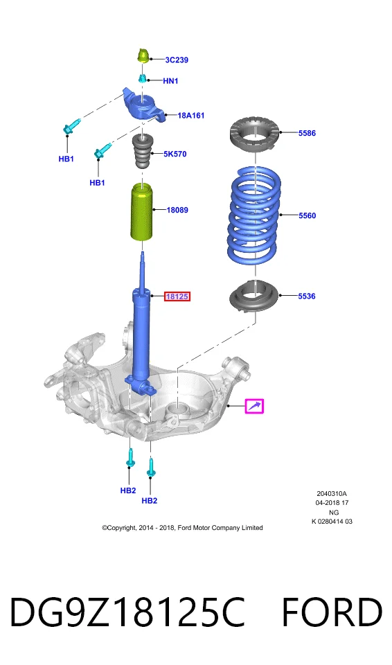 DG9Z18125C Ford Амортизаторы задние