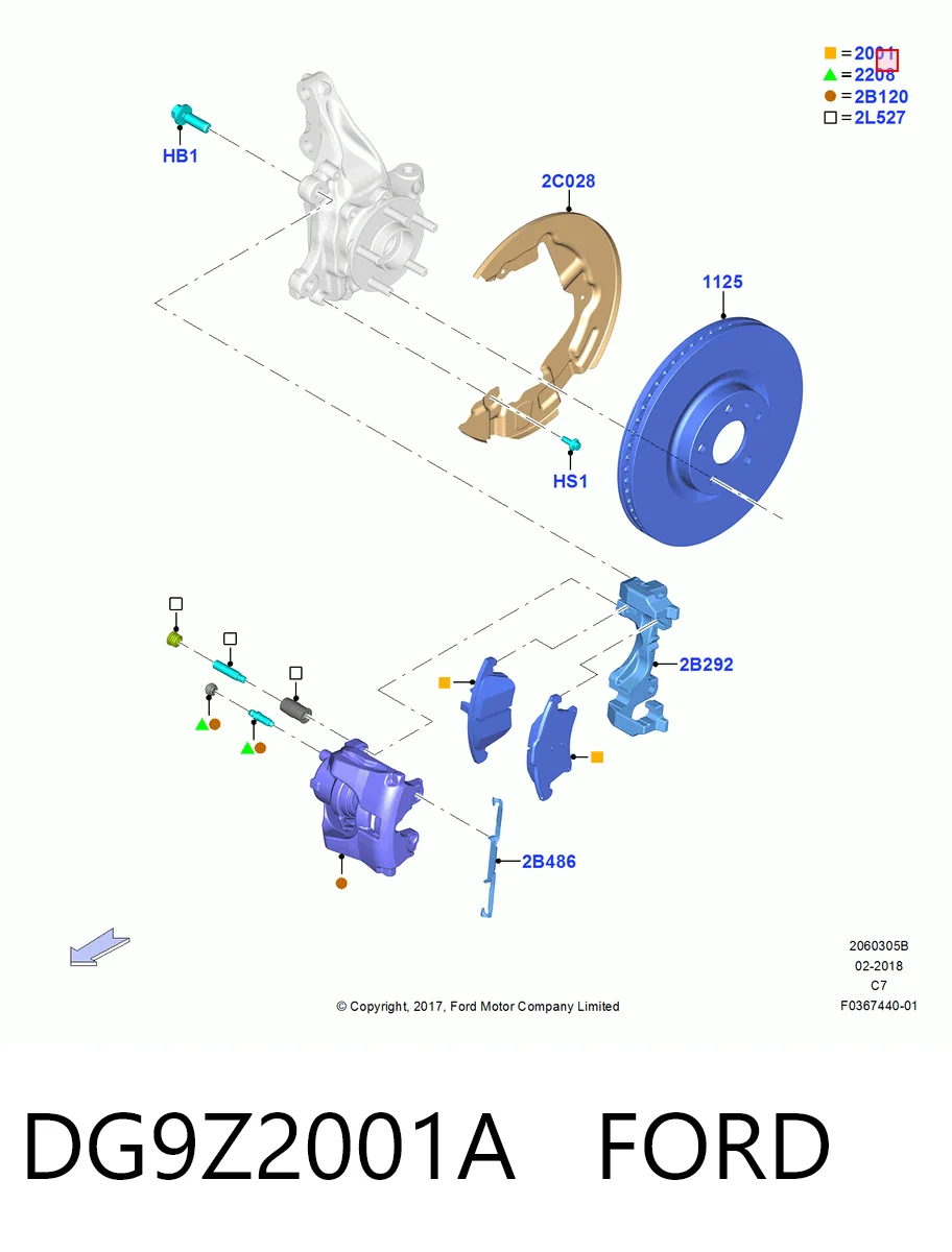 DG9Z2001A Ford Колодки передние