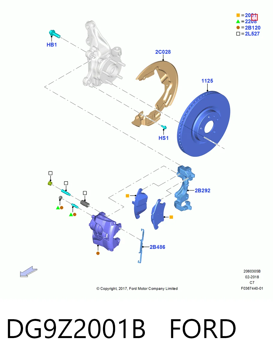 DG9Z2001B Ford Колодки передние