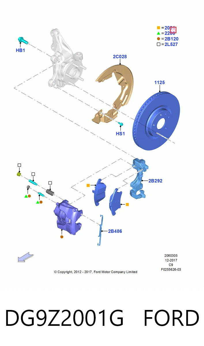 DG9Z2001G Ford Колодки передние
