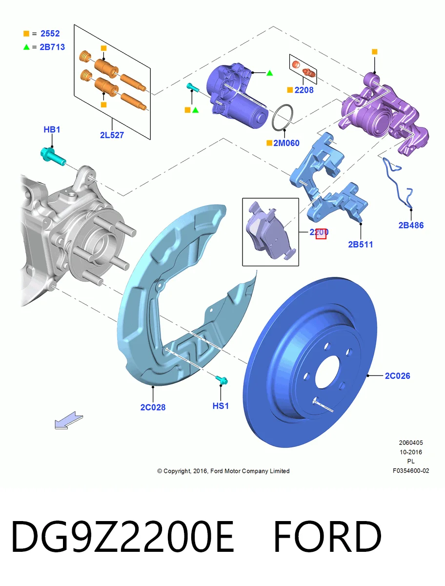 DG9Z2200E Ford Колодки тормозные дисковые комплект