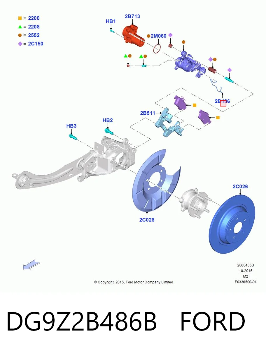 DG9Z2B486B Ford Пружинная защелка суппорта