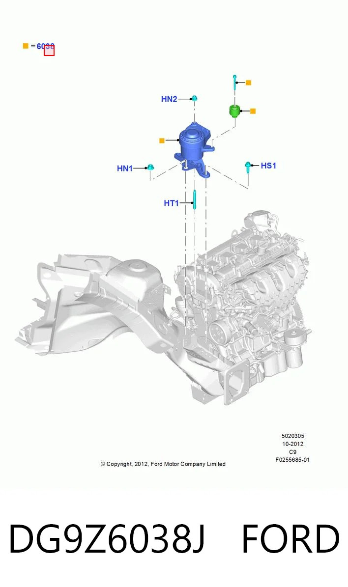 DG9Z6038J Ford Правая подушка двигателя