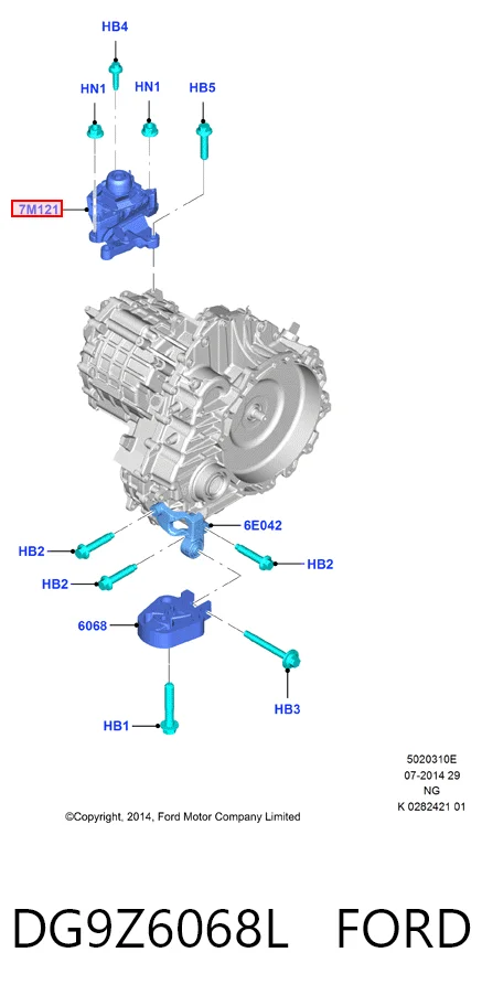 DG9Z6068L Ford Подушка (опора) двигателя левая верхняя